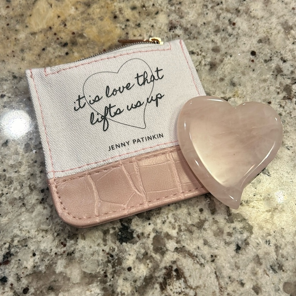 Jenny Patinkin Uplifting Gua Sha Heart Rose Quartz Crystal